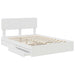 Pat cu storage cu headboard Alb 160 x 200 cm Lemn compozit - WALTI WALTI