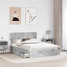Pat cu storage Gri din beton 150 x 200 cm Lemn compozit - WALTI WALTI