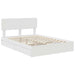 Pat cu storage cu headboard Alb 140 x 200 cm Lemn compozit - WALTI WALTI
