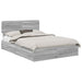 Pat cu storage cu sertar Gri Sonoma 140 x 200 cm Lemn compozit - WALTI WALTI