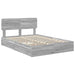 Pat cu storage cu sertar Gri Sonoma 140 x 200 cm Lemn compozit - WALTI WALTI