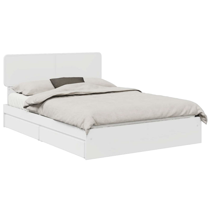 Pat cu storage cu headboard Alb 140 x 190 cm Lemn compozit - WALTI WALTI