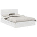 Pat cu storage cu headboard Alb 140 x 190 cm Lemn compozit - WALTI WALTI