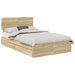 Pat cu storage Stejar Sonoma 135 x 190 cm Lemn compozit - WALTI WALTI
