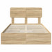 Pat cu storage Stejar Sonoma 135 x 190 cm Lemn compozit - WALTI WALTI