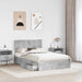 Pat cu storage Gri din beton 135 x 190 cm Lemn compozit - WALTI WALTI