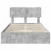 Pat cu storage Gri din beton 135 x 190 cm Lemn compozit - WALTI WALTI