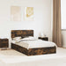 Pat cu storage Stejar fumuriu 135 x 190 cm Lemn compozit - WALTI WALTI