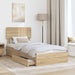 Pat cu storage Stejar Sonoma 100 x 200 cm Lemn compozit - WALTI WALTI