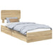 Pat cu storage Stejar Sonoma 100 x 200 cm Lemn compozit - WALTI WALTI