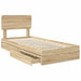 Pat cu storage Stejar Sonoma 100 x 200 cm Lemn compozit - WALTI WALTI