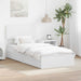 Pat cu storage cu headboard Alb 75 x 190 cm Lemn compozit - WALTI WALTI