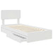 Pat cu storage cu headboard Alb 75 x 190 cm Lemn compozit - WALTI WALTI