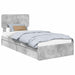 Pat cu storage Gri din beton 75 x 190 cm Lemn compozit - WALTI WALTI