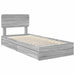 Pat cu storage cu sertar Gri Sonoma 75 x 190 cm Lemn compozit - WALTI WALTI