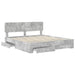Cadru de pat cu sertar Gri din beton 200 x 200 cm Lemn compozit - WALTI WALTI