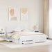 Cadru de pat cu headboard Alb 180 x 200 cm Lemn compozit - WALTI WALTI