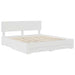 Cadru de pat cu headboard Alb 180 x 200 cm Lemn compozit - WALTI WALTI