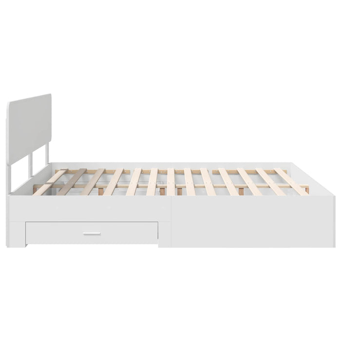Cadru de pat cu headboard Alb 180 x 200 cm Lemn compozit - WALTI WALTI
