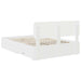 Cadru de pat cu headboard Alb 140 x 190 cm Lemn compozit - WALTI WALTI