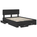 Cadru de pat cu headboard Negru 140 x 190 cm Lemn compozit - WALTI WALTI