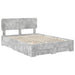 Cadru de pat cu sertar Gri din beton 140 x 190 cm Lemn compozit - WALTI WALTI