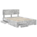 Cadru de pat cu sertar Gri din beton 140 x 190 cm Lemn compozit - WALTI WALTI