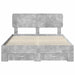 Cadru de pat cu sertar Gri din beton 140 x 190 cm Lemn compozit - WALTI WALTI