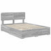 Cadru de pat cu headboard Gri Sonoma 140 x 190 cm Lemn compozit - WALTI WALTI