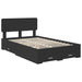 Cadru de pat cu headboard Negru 135 x 190 cm Lemn compozit - WALTI WALTI