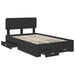 Cadru de pat cu headboard Negru 135 x 190 cm Lemn compozit - WALTI WALTI