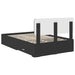 Cadru de pat cu headboard Negru 135 x 190 cm Lemn compozit - WALTI WALTI