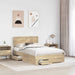 Cadru de pat cu sertar Stejar Sonoma 135 x 190 cm Lemn compozit - WALTI WALTI