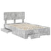 Cadru de pat cu sertar Gri din beton 135 x 190 cm Lemn compozit - WALTI WALTI