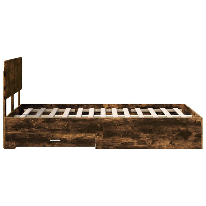 Cadru de pat Stejar fumuriu 120 x 200 cm Lemn compozit - WALTI WALTI