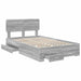 Cadru de pat cu headboard Gri Sonoma 120 x 190 cm Lemn compozit - WALTI WALTI
