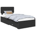 Cadru de pat cu headboard Negru 100 x 200 cm Lemn compozit - WALTI WALTI