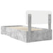 Cadru de pat cu sertar Gri din beton 100 x 200 cm Lemn compozit - WALTI WALTI