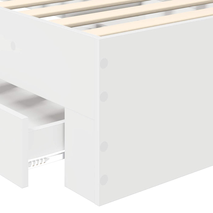 Cadru de pat cu headboard Alb 90 x 190 cm Lemn compozit - WALTI WALTI