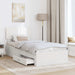 Cadru de pat cu headboard Alb 90 x 190 cm Lemn compozit - WALTI WALTI