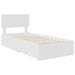 Cadru de pat cu headboard Alb 90 x 190 cm Lemn compozit - WALTI WALTI