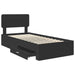 Cadru de pat cu headboard Negru 75 x 190 cm Lemn compozit - WALTI WALTI