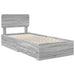 Cadru de pat cu headboard Gri Sonoma 75 x 190 cm Lemn compozit - WALTI WALTI