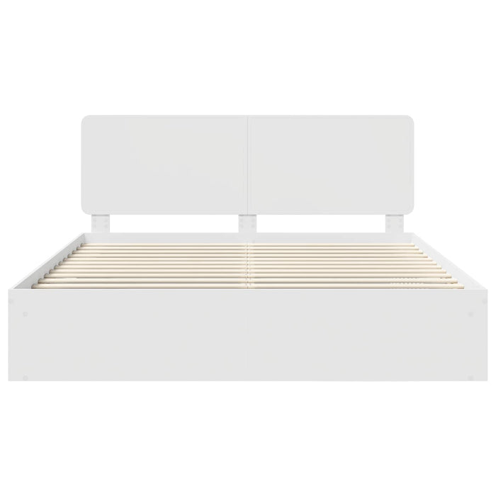 Cadru de pat cu headboard Alb 200 x 200 cm Lemn de pin masiv - WALTI WALTI
