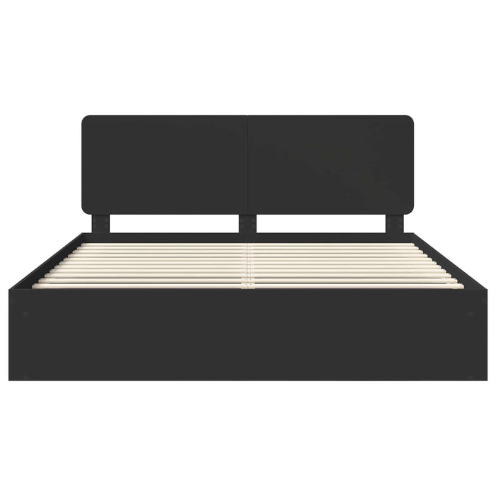 Cadru de pat cu headboard Negru 200 x 200 cm Lemn de pin masiv - WALTI WALTI