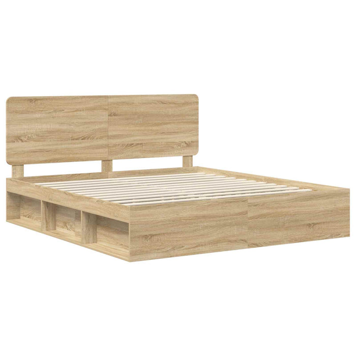 Cadru de pat cu headboard Sonoma 200 x 200 cm Lemn de pin masiv - WALTI WALTI