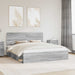 Cadru de pat Gri Sonoma 200 x 200 cm Lemn de pin masiv - WALTI WALTI