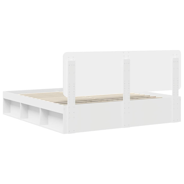 Cadru de pat cu headboard Alb 180 x 200 cm Lemn de pin masiv - WALTI WALTI