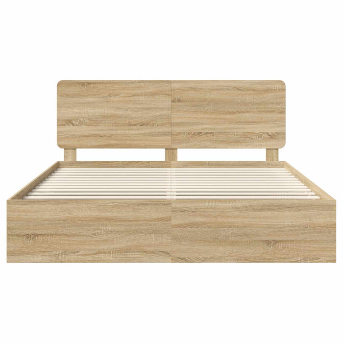 Cadru de pat cu headboard Sonoma 180 x 200 cm Lemn de pin masiv - WALTI WALTI