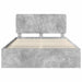 Cadru de pat cu headboard Beton 160 x 200 cm Lemn de pin masiv - WALTI WALTI